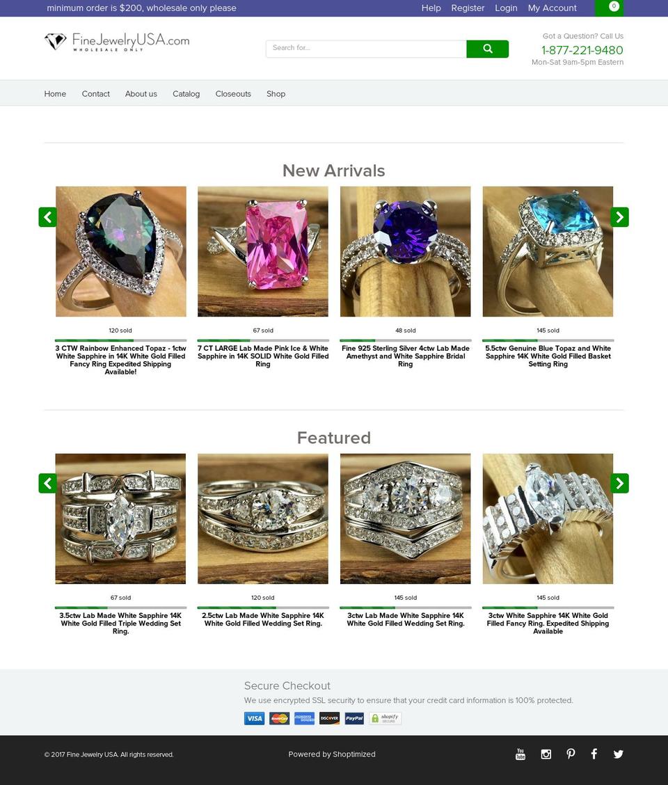 finejewelryusa.com shopify website screenshot
