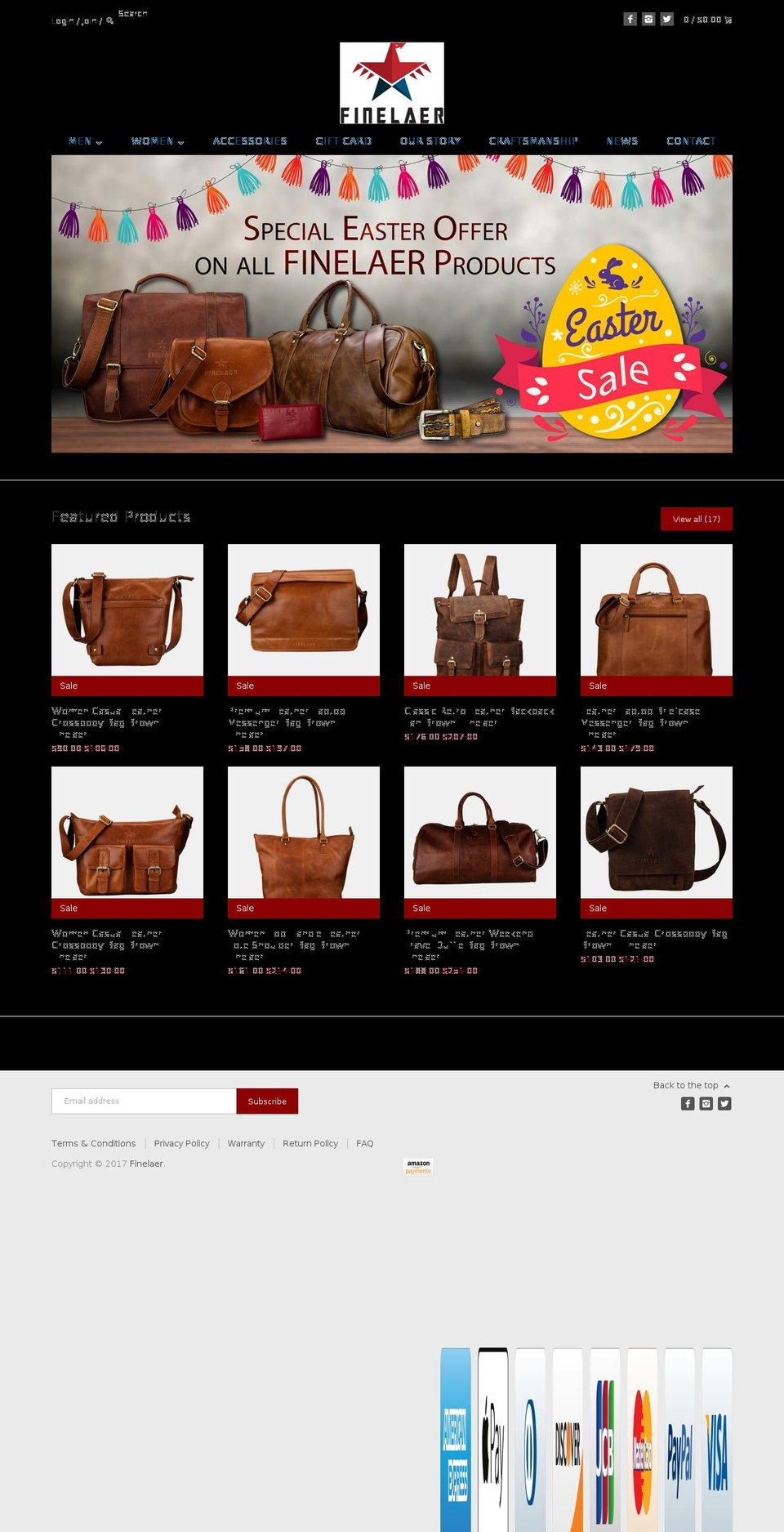 finelaer.com shopify website screenshot