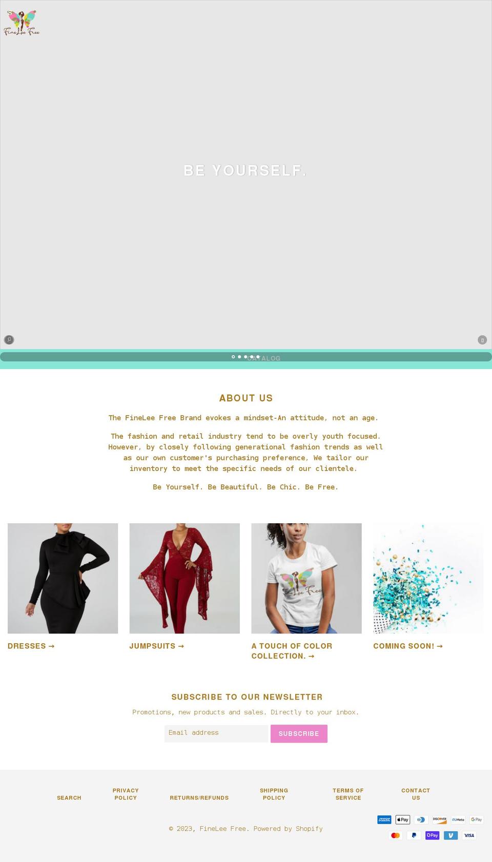 fineleefree.com shopify website screenshot