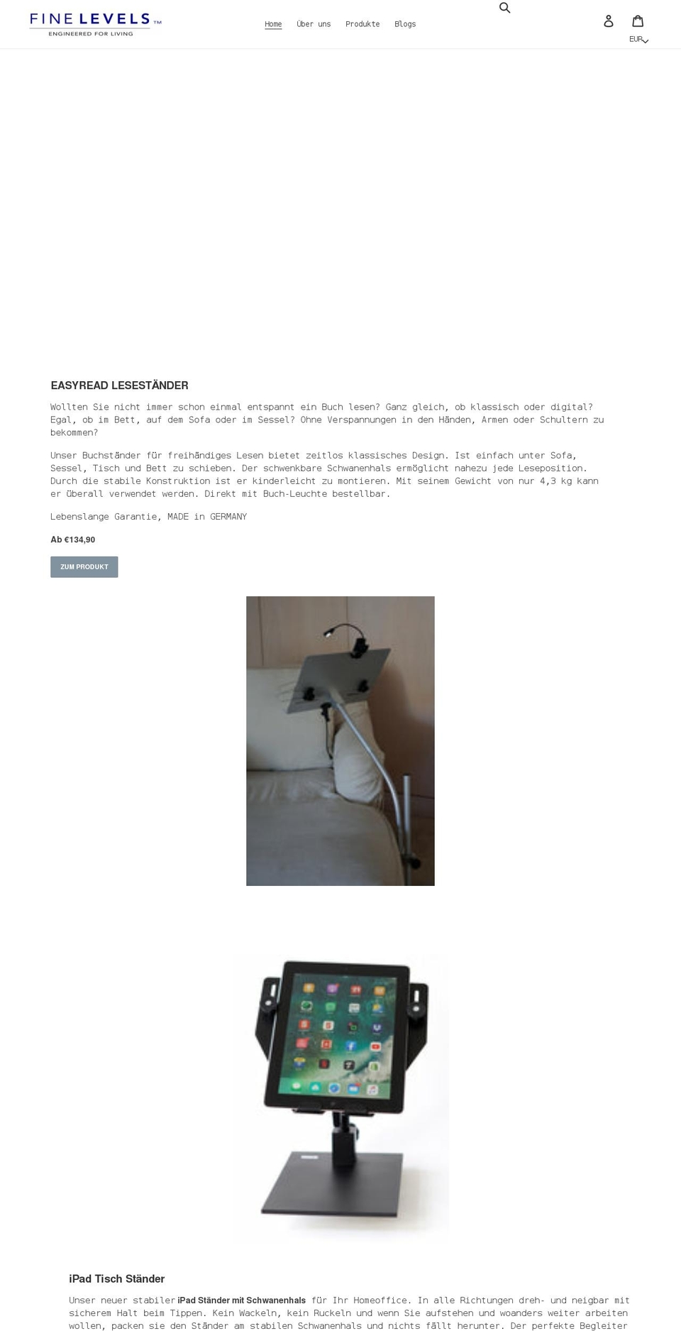 finelevels.de shopify website screenshot