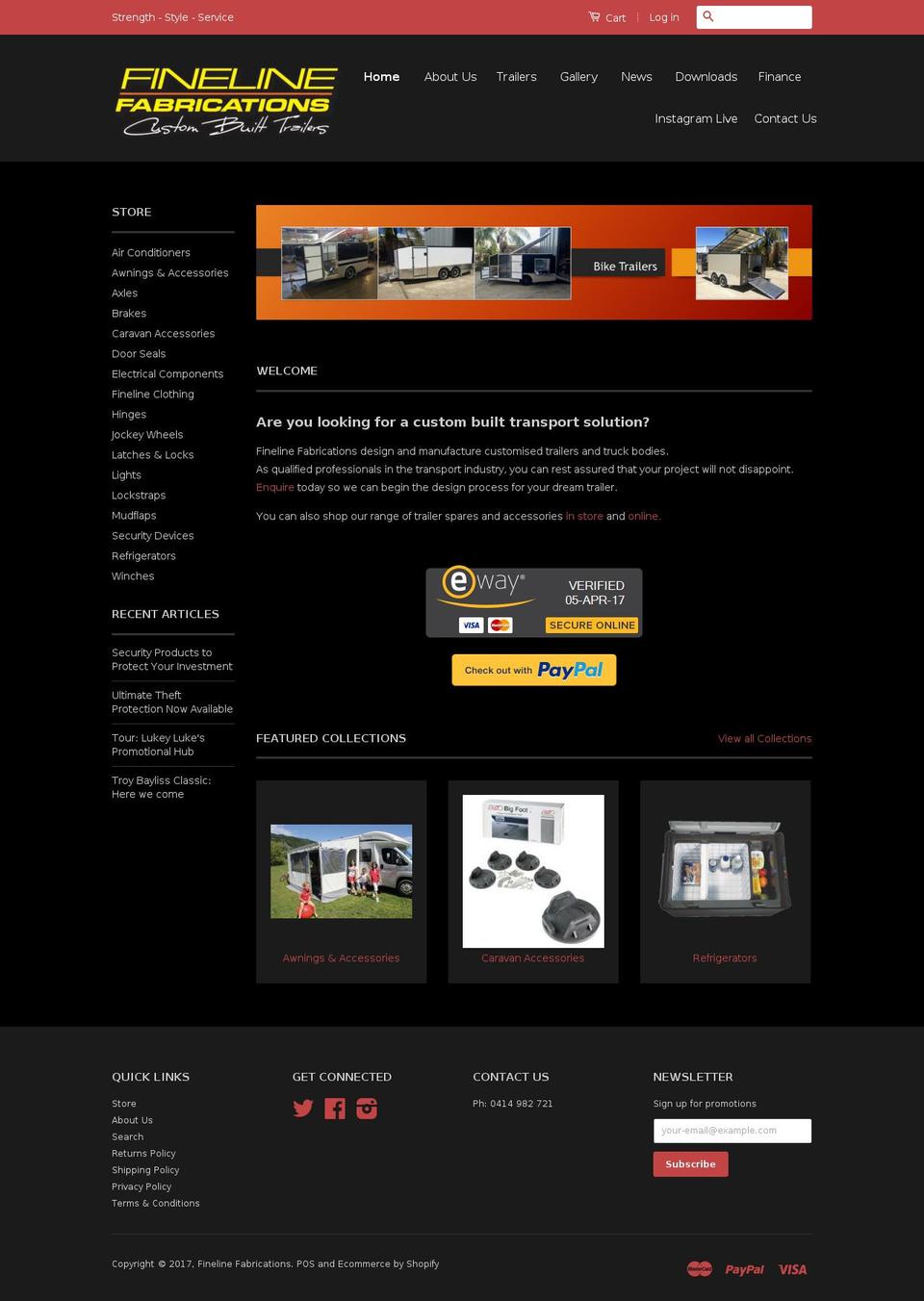 finelinefabrications.com.au shopify website screenshot