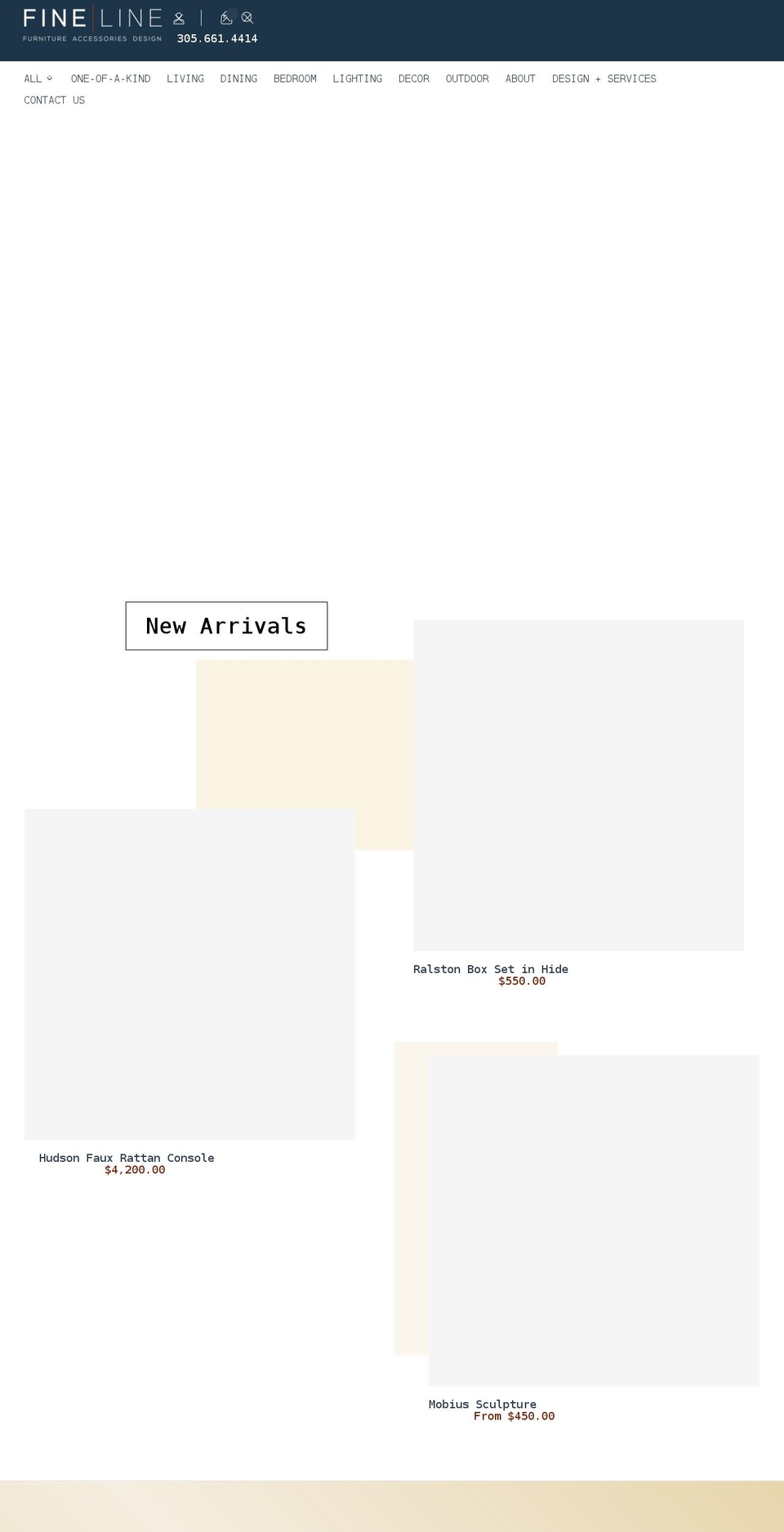 finelinefurnitureandaccessories.com shopify website screenshot