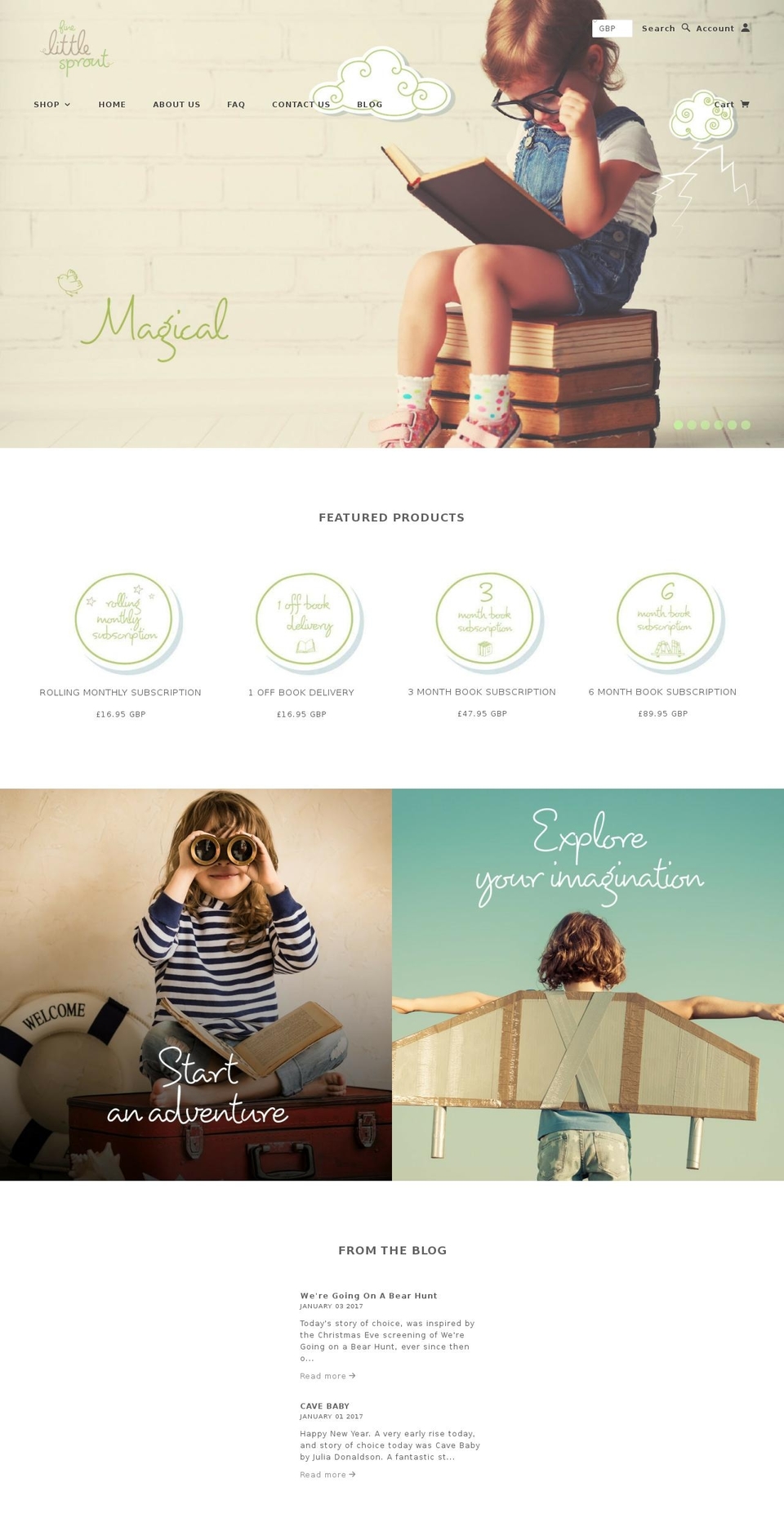 finelittlesprout.com shopify website screenshot