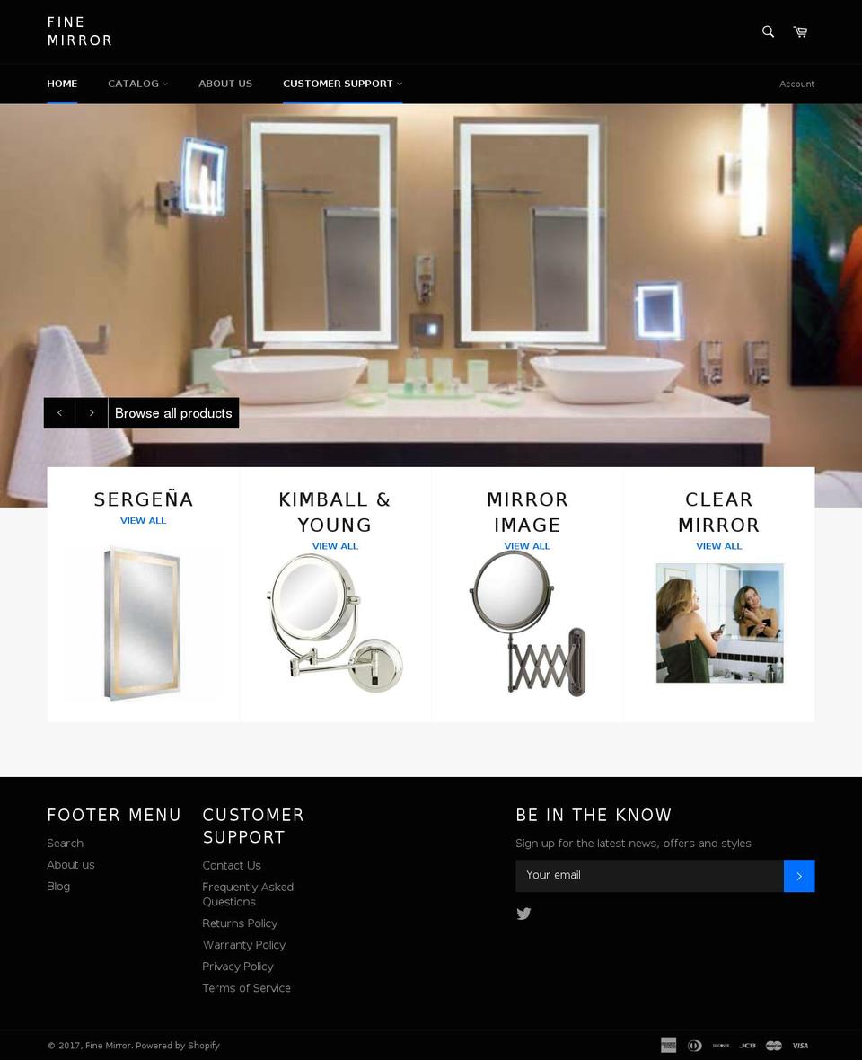 finemirror.com shopify website screenshot