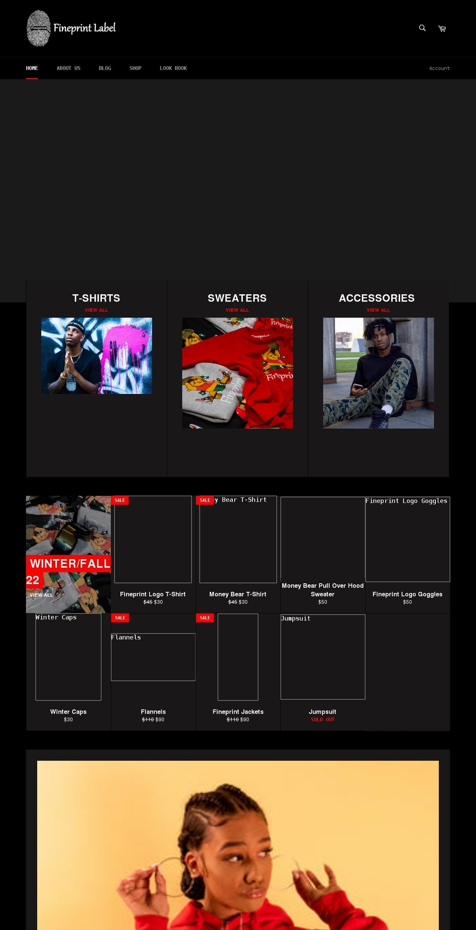 fineprintlabels.com shopify website screenshot