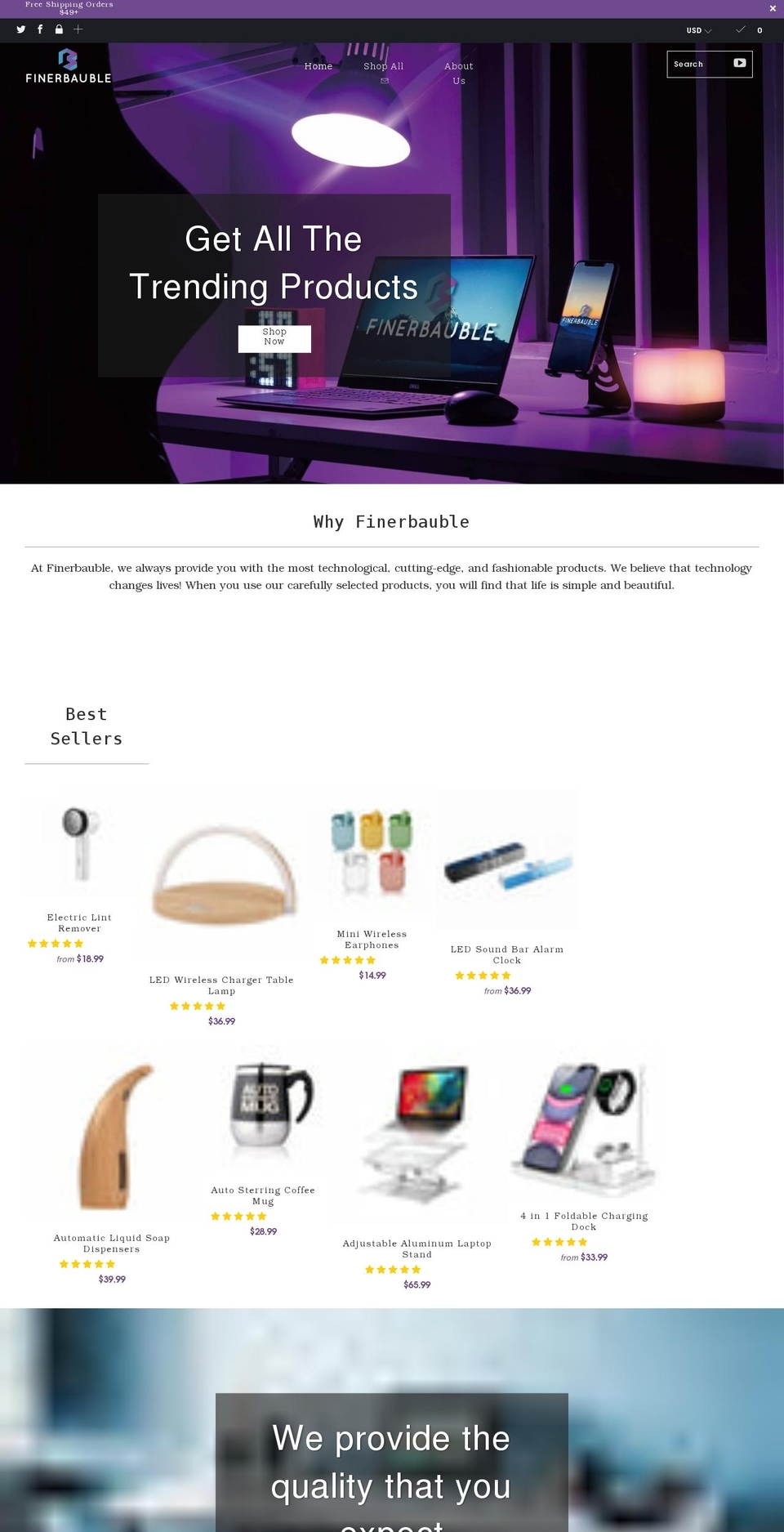 finerbauble.com shopify website screenshot