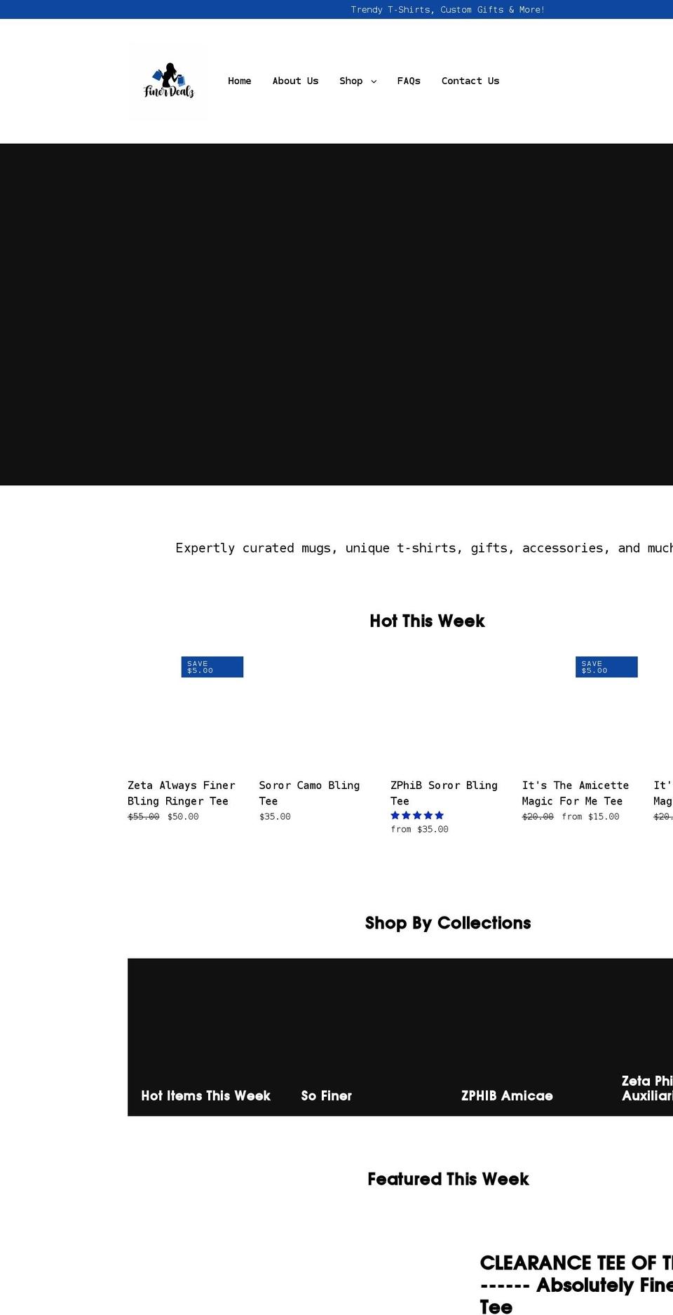 finerdealz.com shopify website screenshot