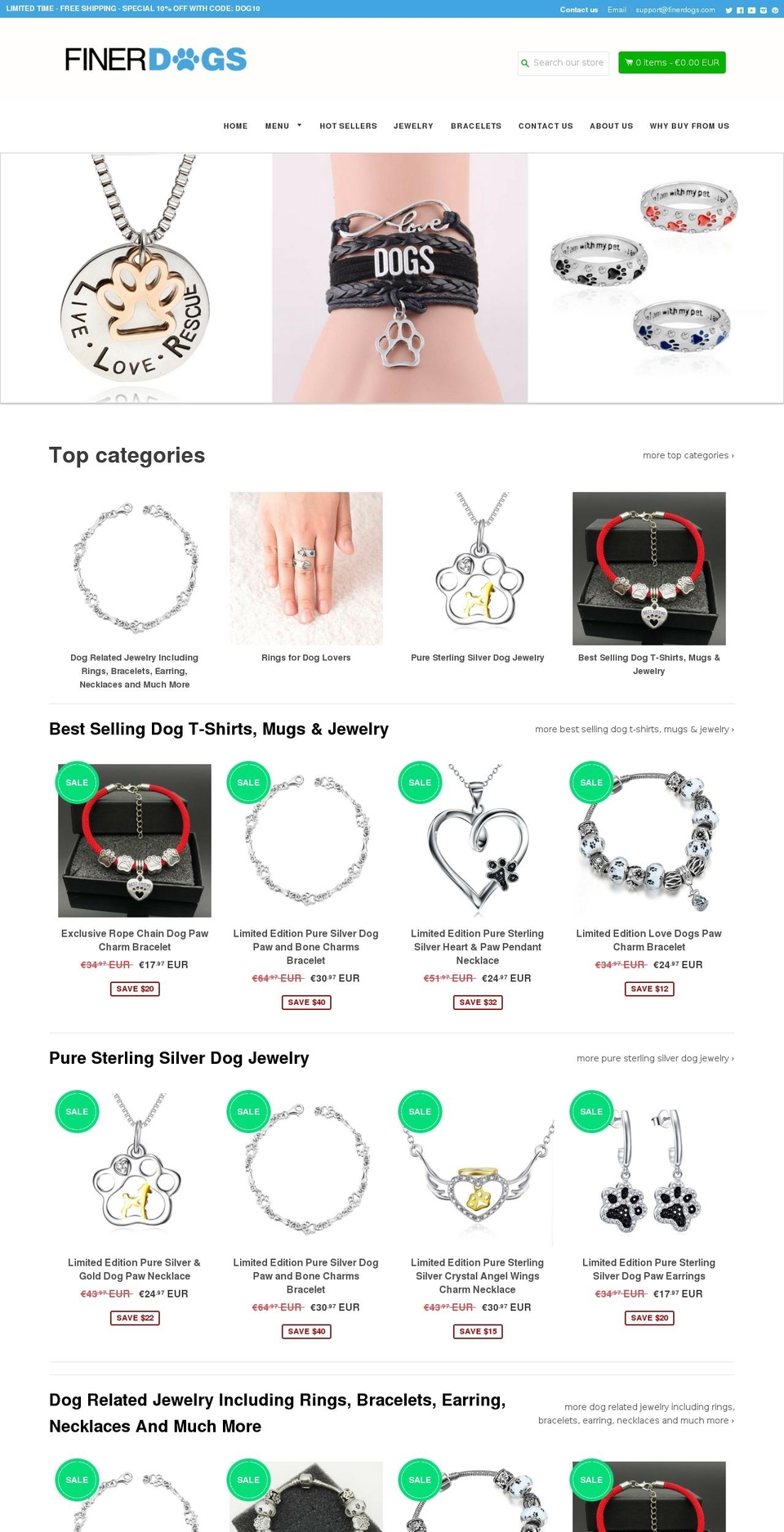 finerdogs.com shopify website screenshot