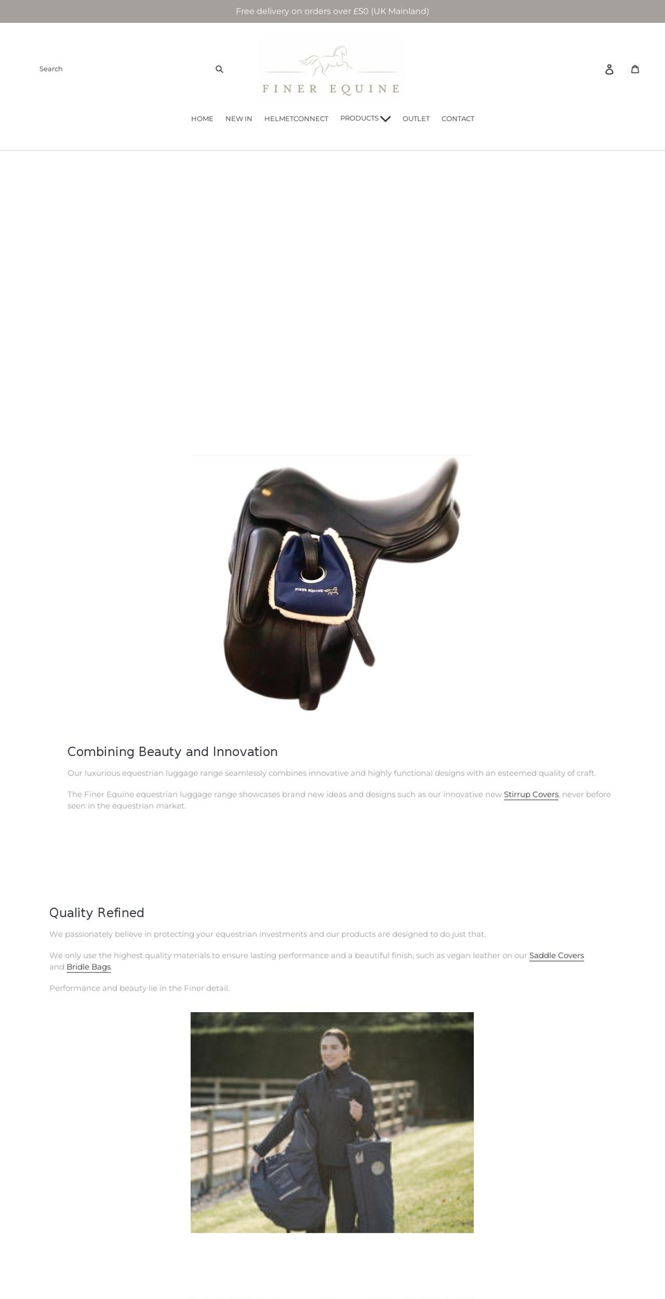 finerequine.co.uk shopify website screenshot