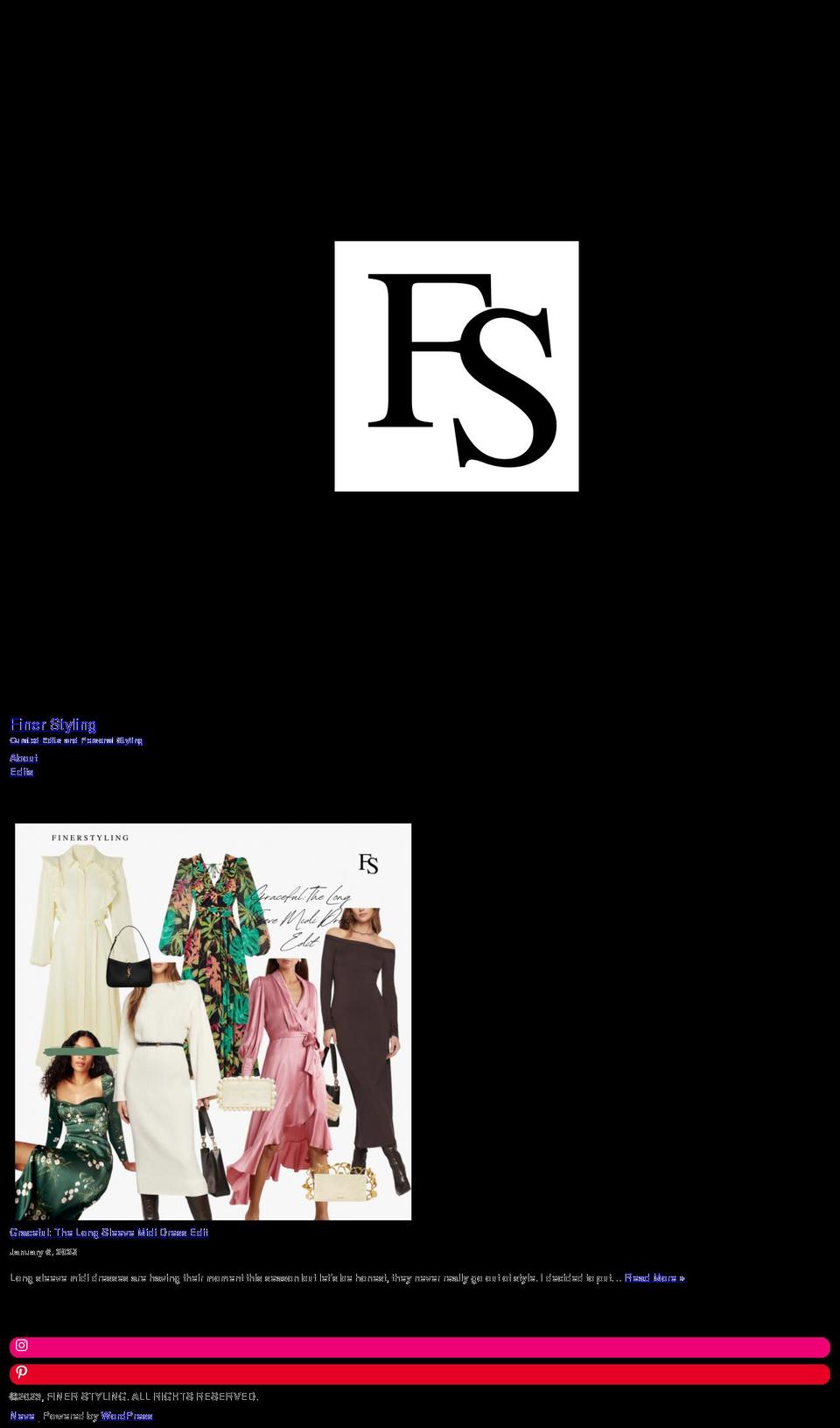 finerstyling.com — Shopify storefront screenshot