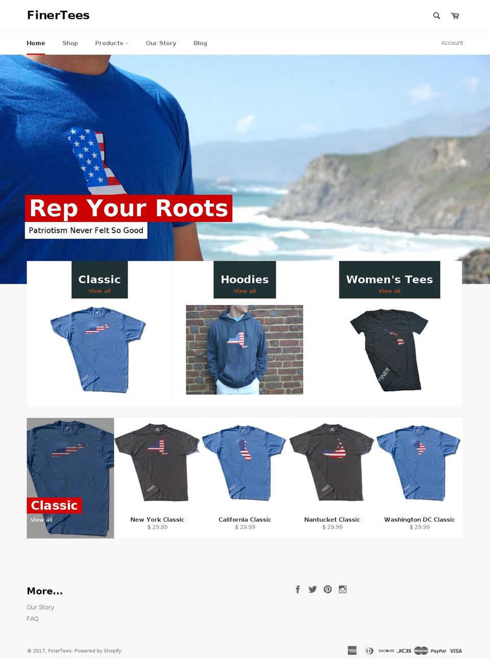 finertees.com shopify website screenshot