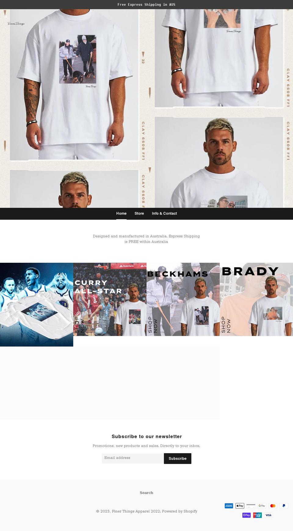 finerthingsstore.com shopify website screenshot