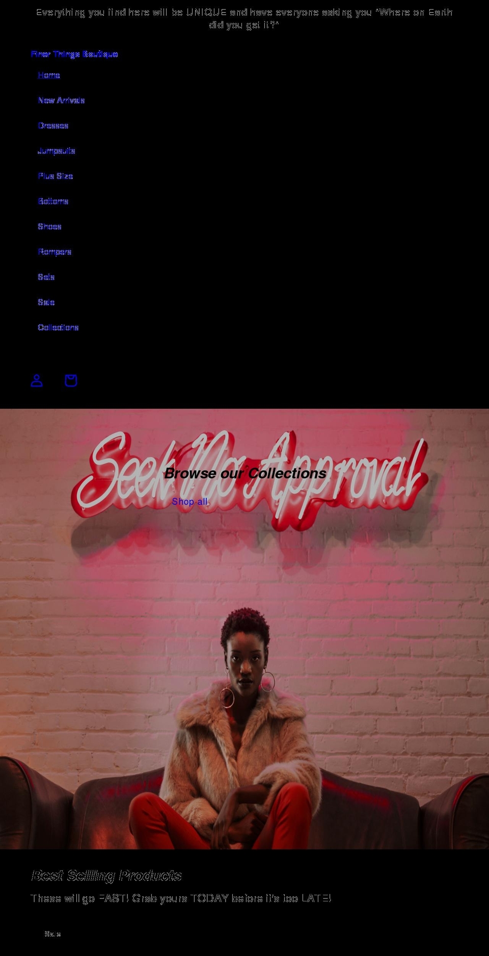 finerthingzboutique.com shopify website screenshot