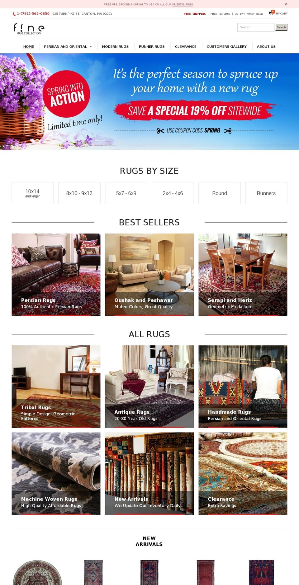 Live Shopify theme site example finerugcollection.com