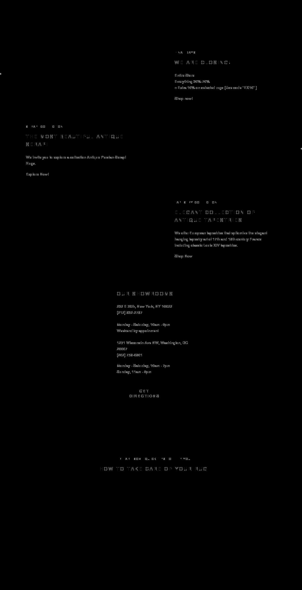 finerugsny.com shopify website screenshot