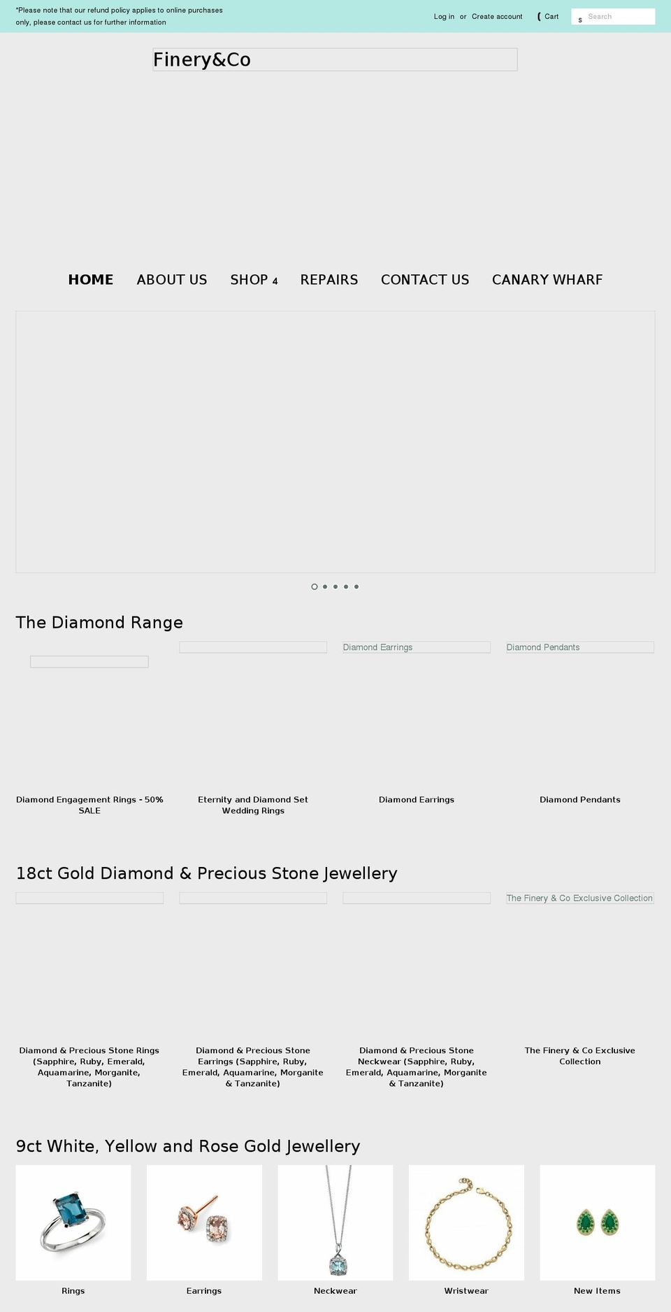 fineryandco.com shopify website screenshot