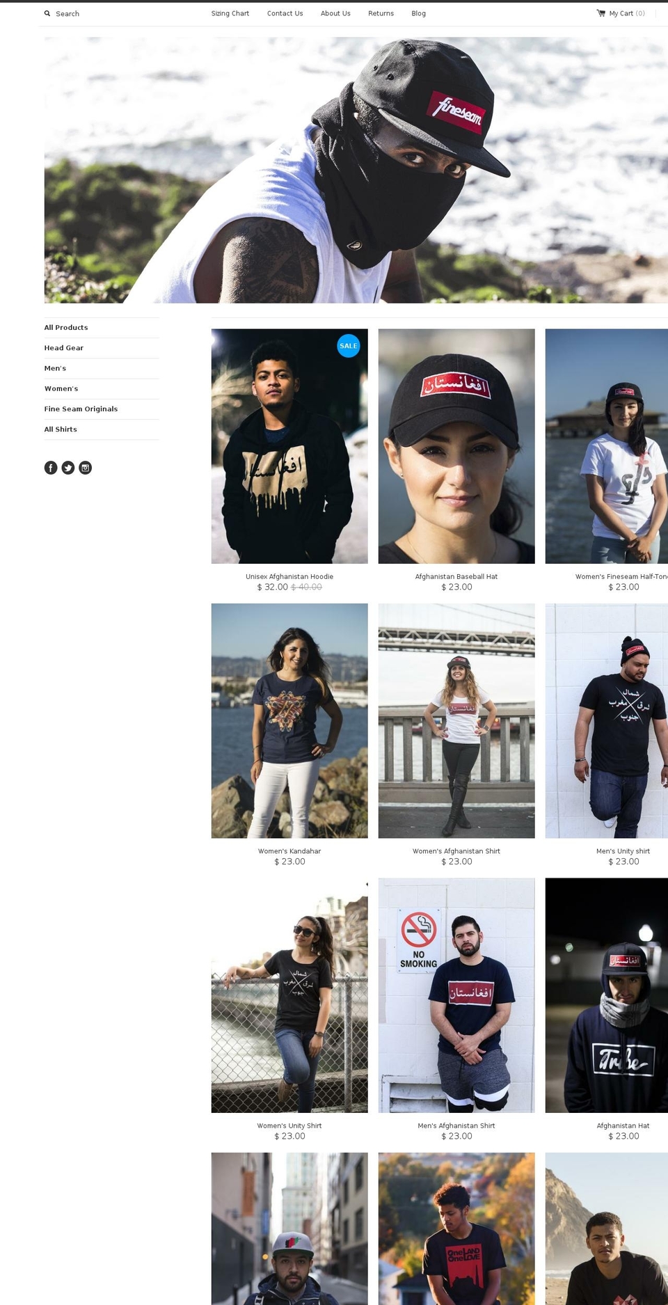 fineseam.com shopify website screenshot