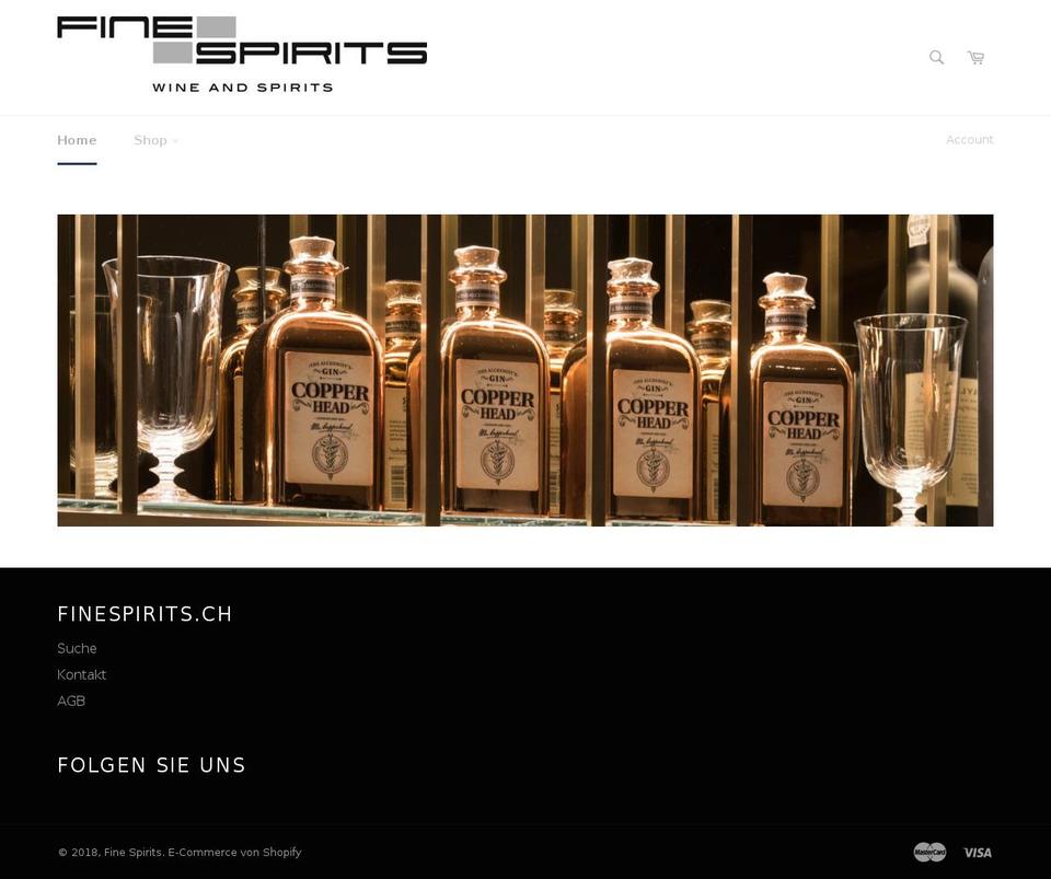 finespirits.ch shopify website screenshot