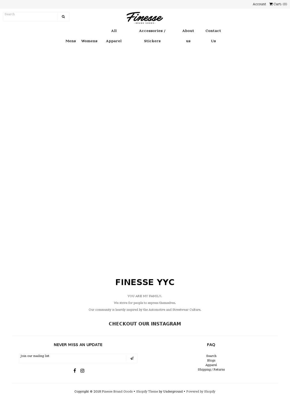 finessebrandgoods.com — Shopify storefront screenshot