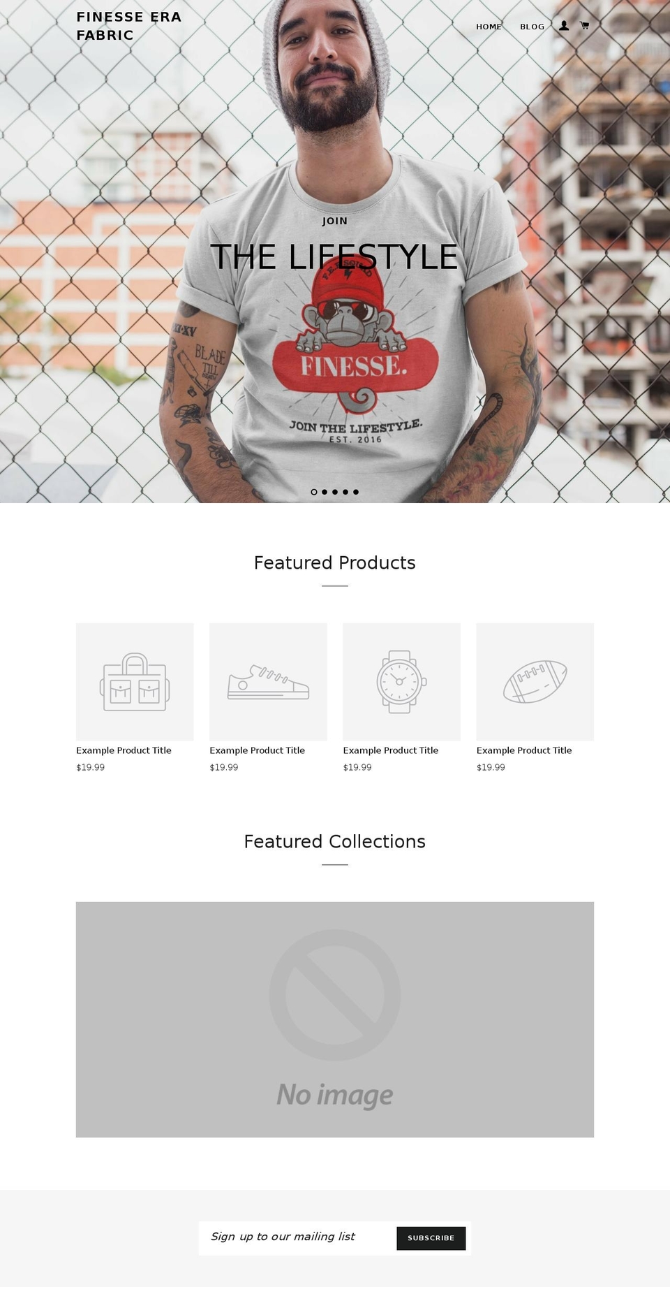 finesseerafabric.com — Shopify storefront screenshot