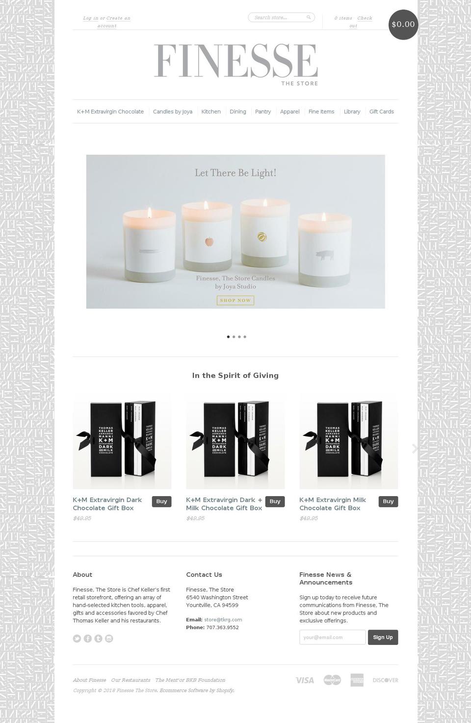 finessethe.com — Shopify storefront screenshot