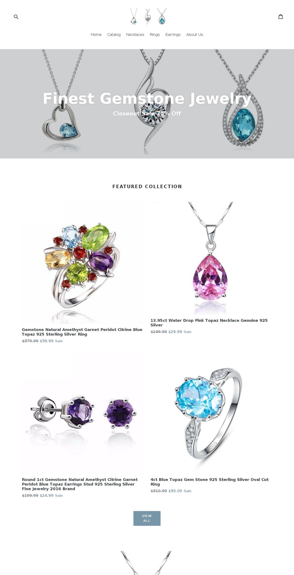 finestgemstonejewelry.com shopify website screenshot