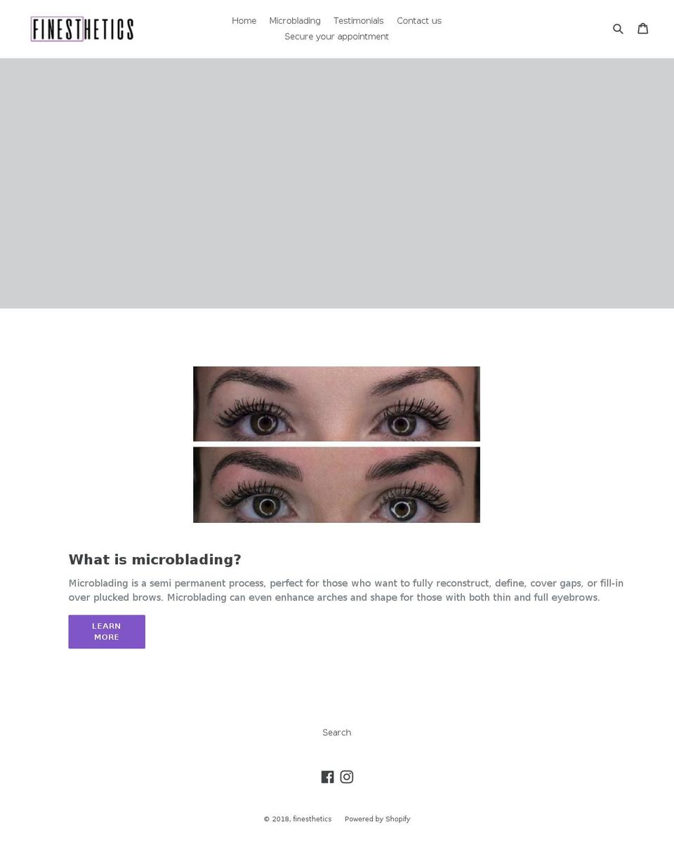 finesthetics.com — Shopify storefront screenshot