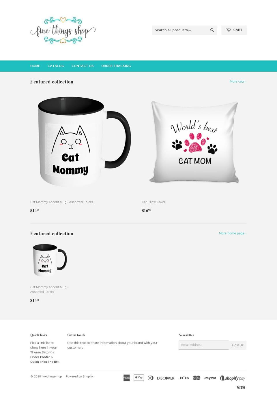 finethingsshop.com — Shopify storefront screenshot