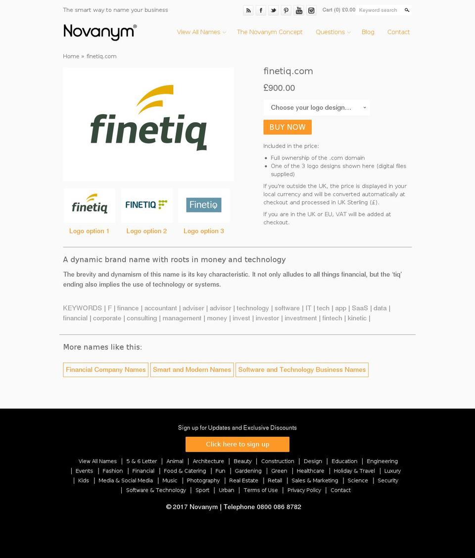 finetiq.com shopify website screenshot