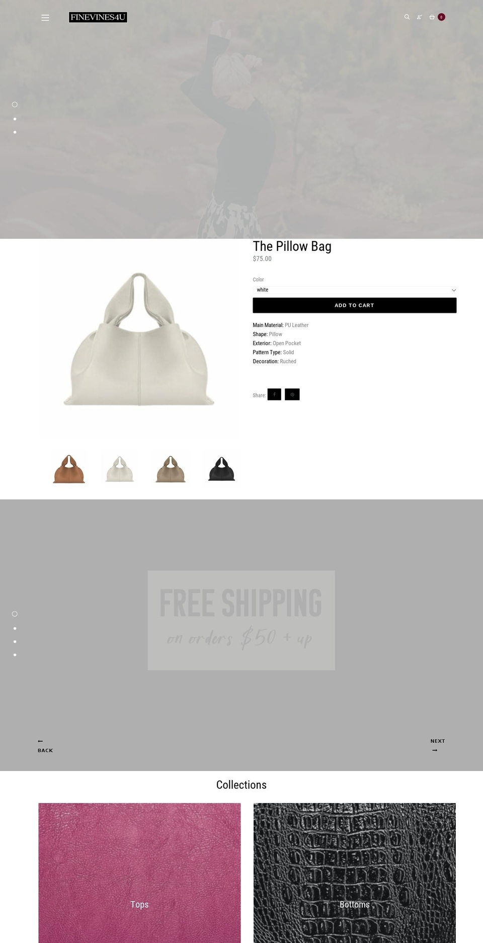 finevines4u.com shopify website screenshot