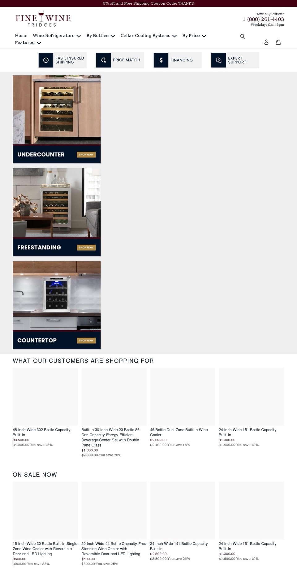 Dsl-theme-v Shopify theme site example finewinefridges.com