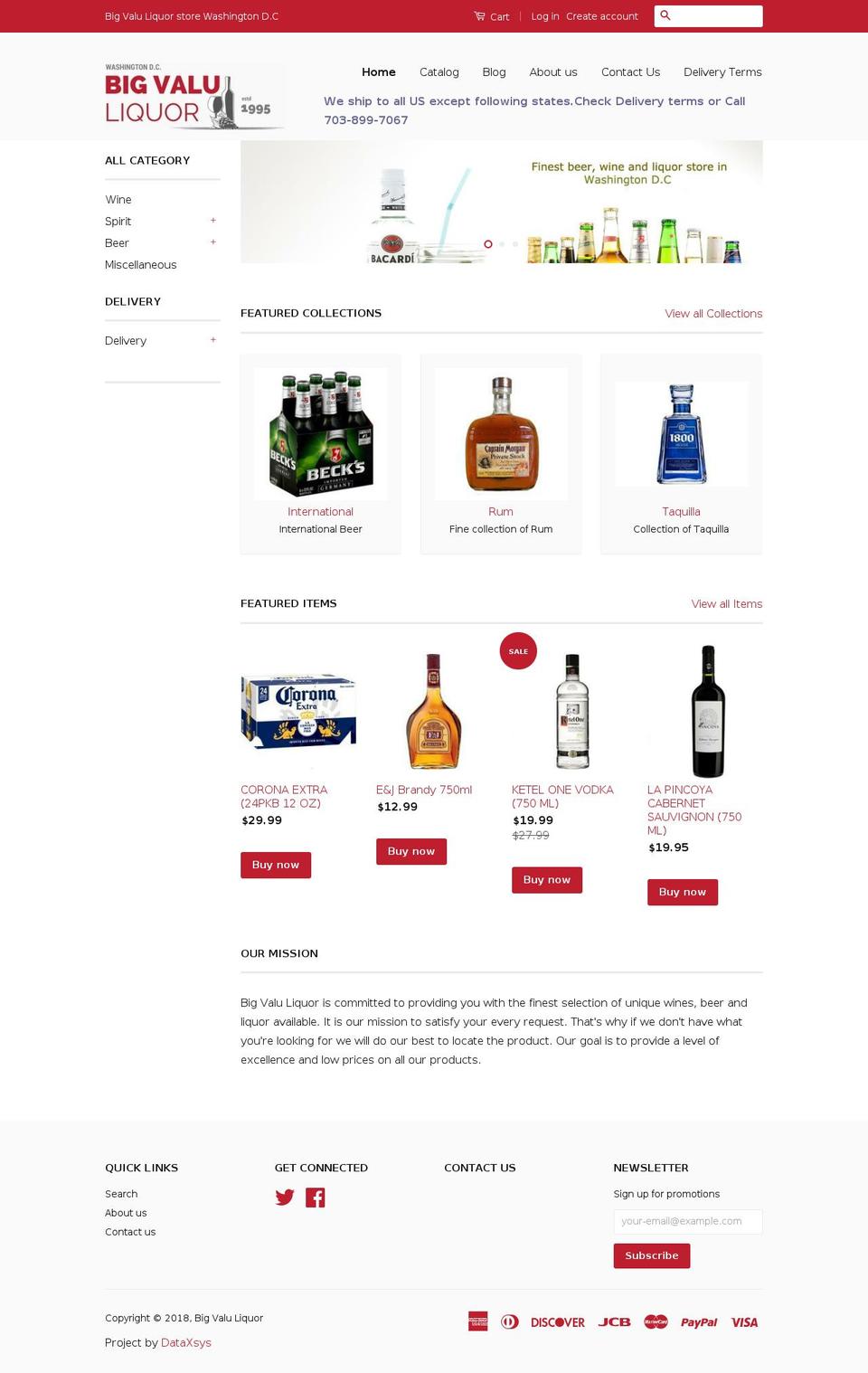 finewineliquor.com — Shopify storefront screenshot