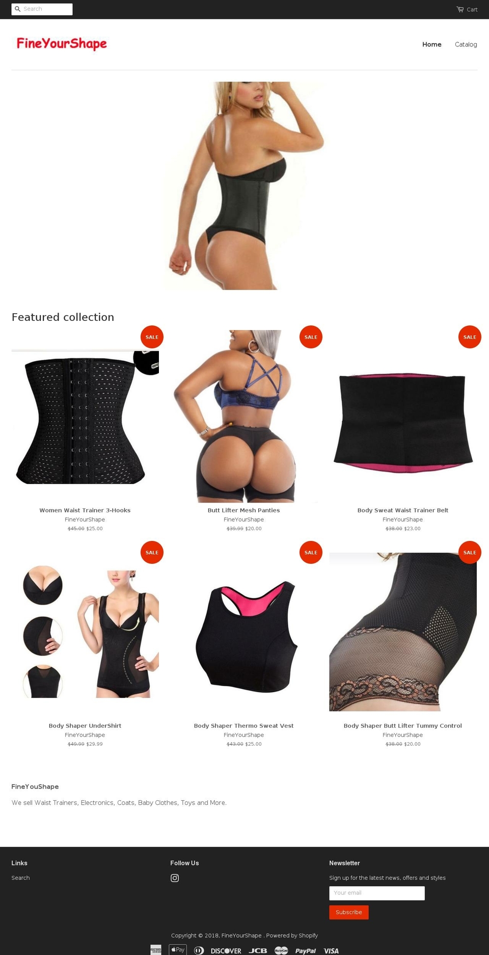 fineyourshape.com — Shopify storefront screenshot