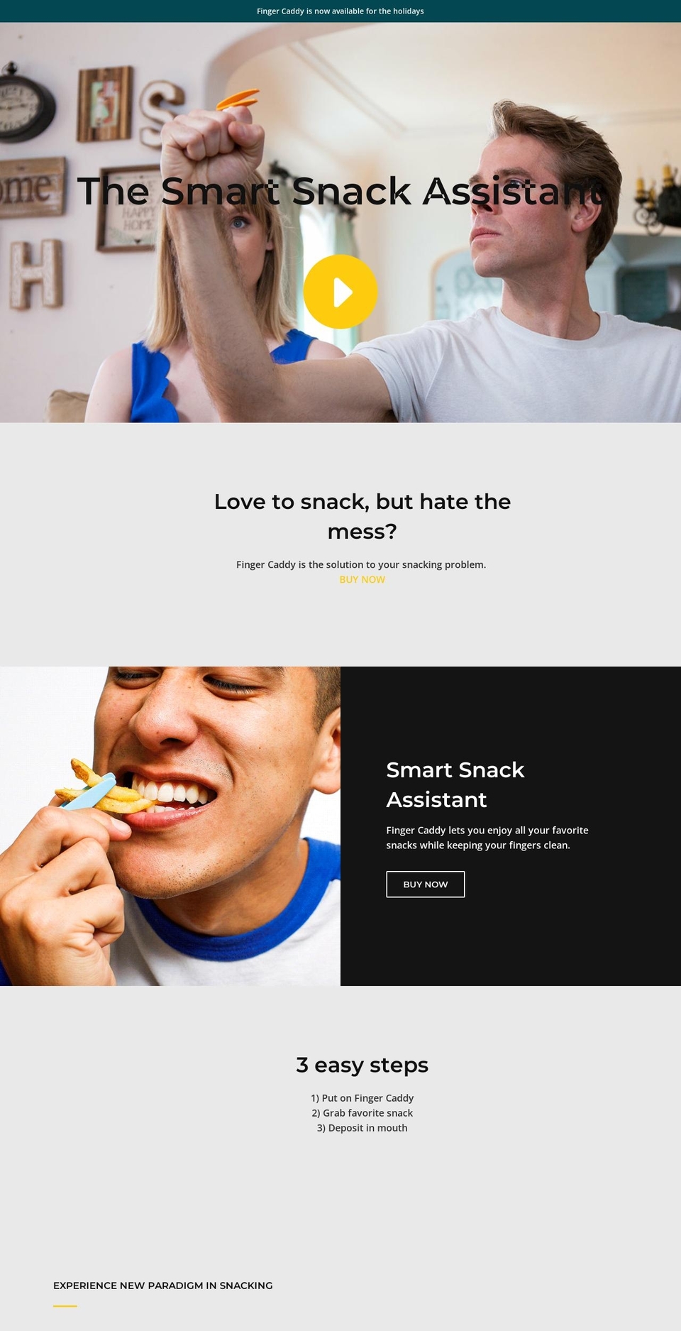 Finger Caddy (crowdfunding) Shopify theme site example fingercaddie.com