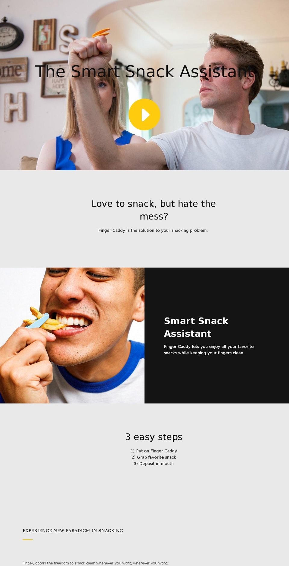 Finger Caddy (crowdfunding) Shopify theme site example fingercaddy.com