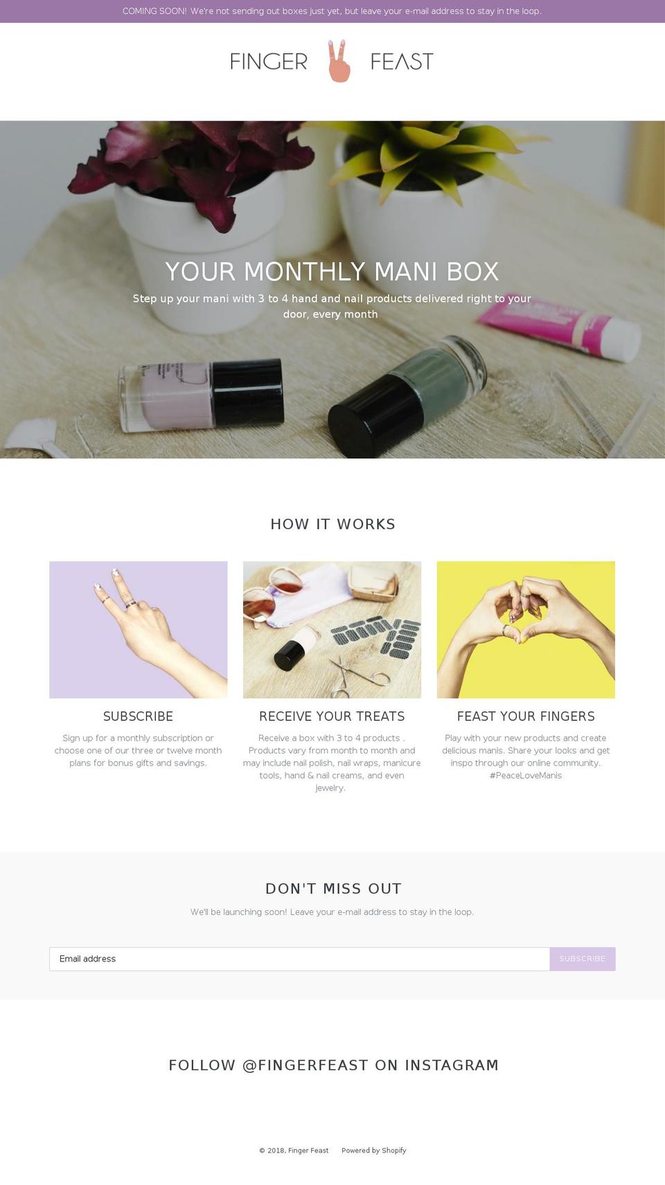 fingerfeast.com — Shopify storefront screenshot