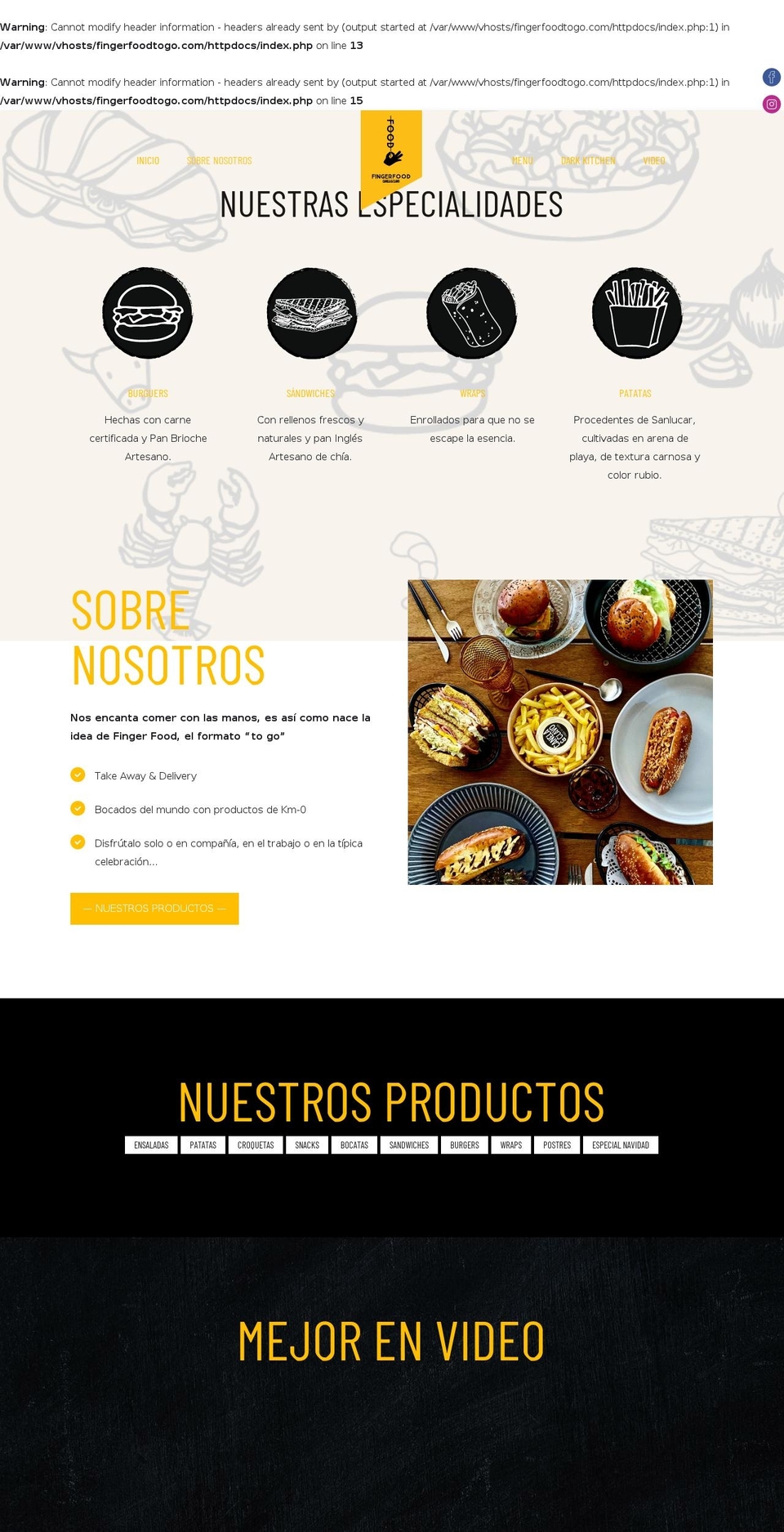 fingerfoodtogo.com — Shopify storefront screenshot