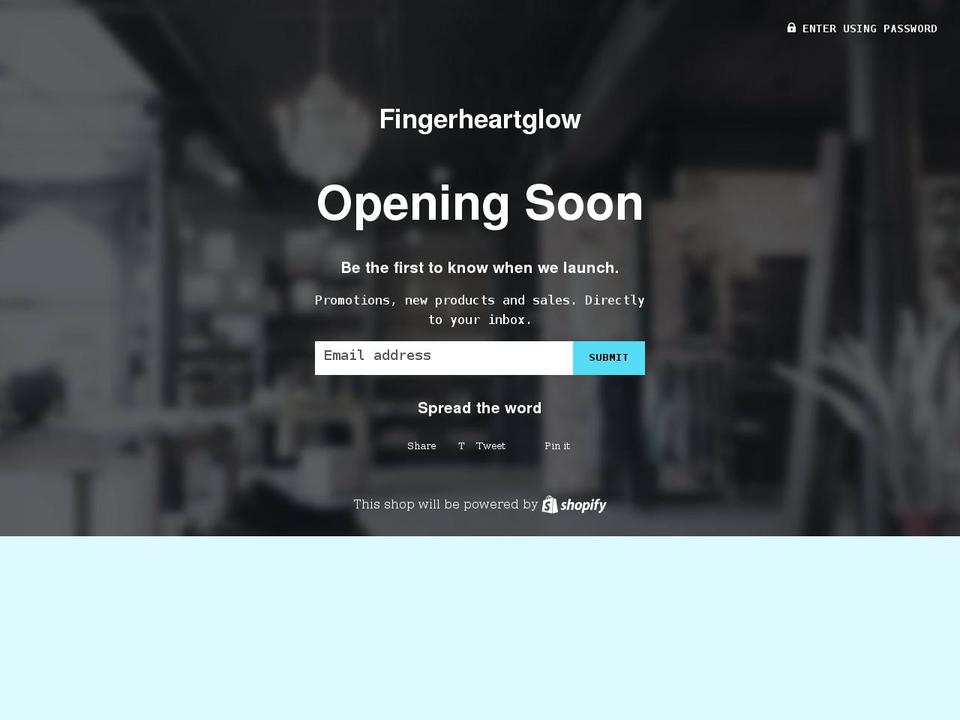 fingerheartglow.com shopify website screenshot