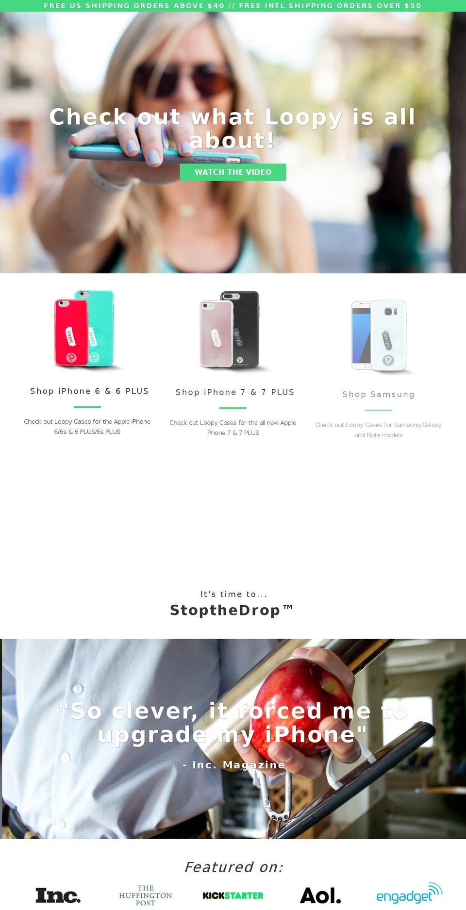 fingerloopcase.com shopify website screenshot