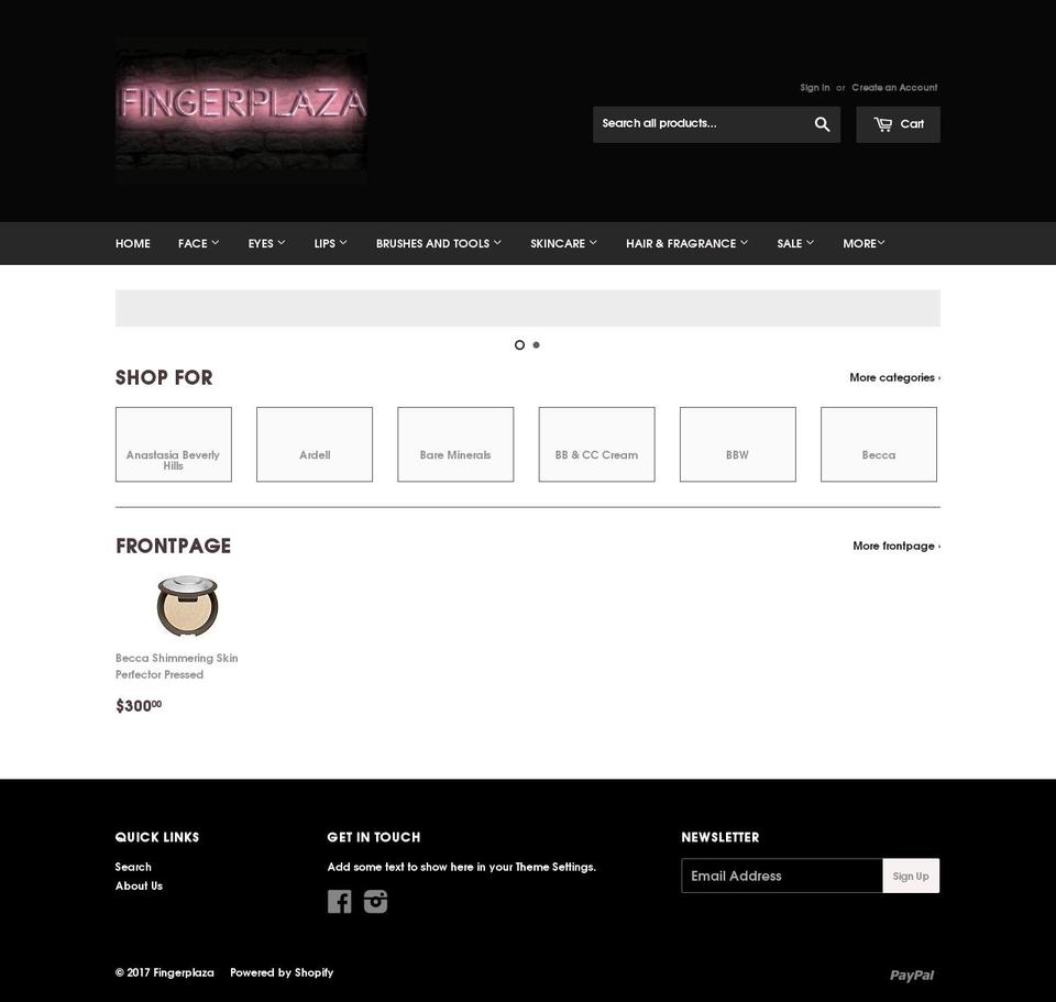 fingerplaza.com shopify website screenshot
