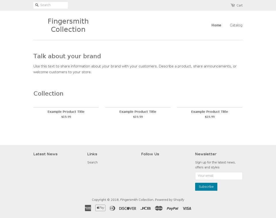 fingersmithcollection.com — Shopify storefront screenshot