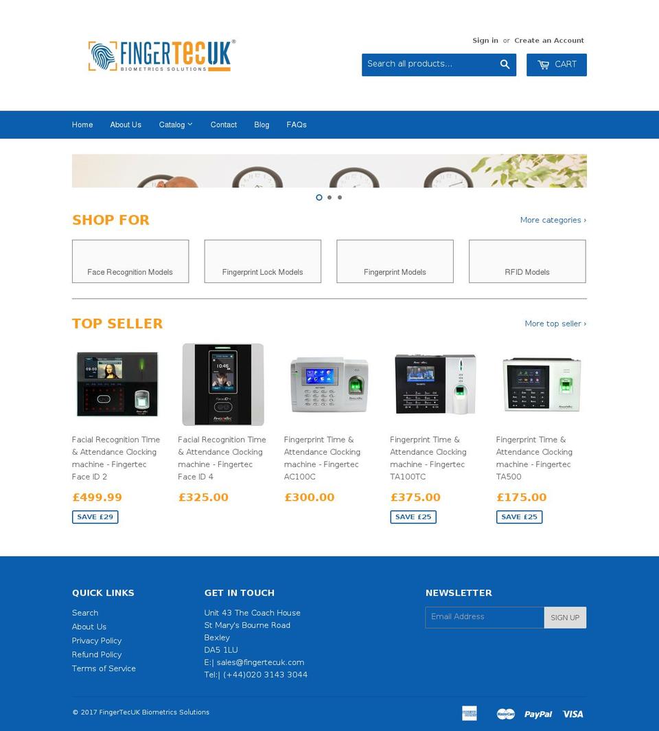fingertecuk.com shopify website screenshot