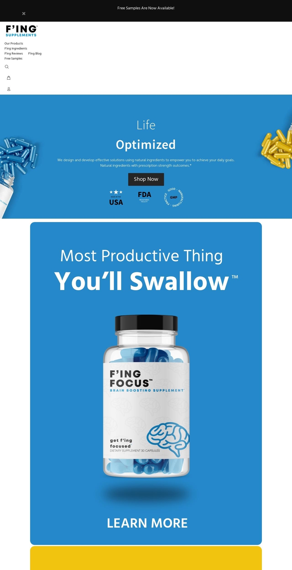 fingfocus.com shopify website screenshot