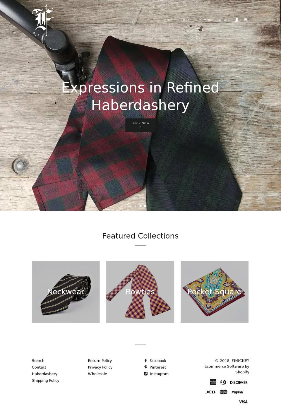 finickey.com — Shopify storefront screenshot