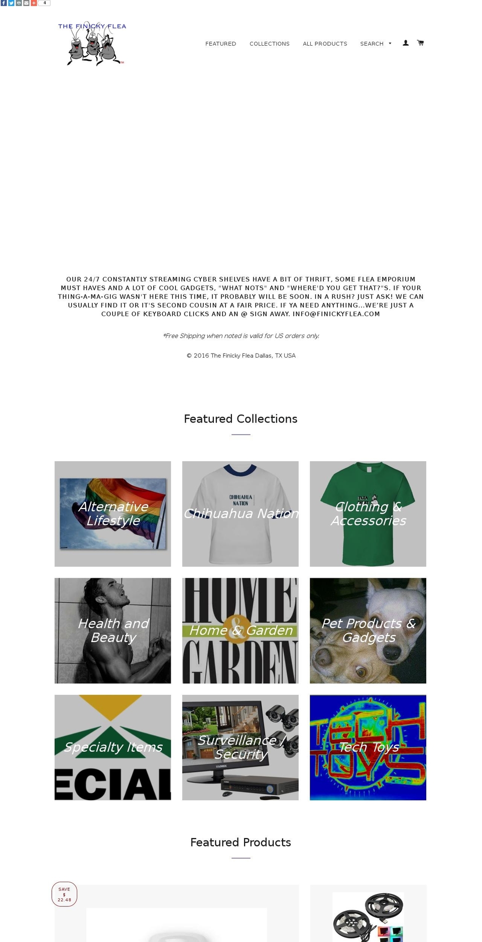 finickyflea.com shopify website screenshot