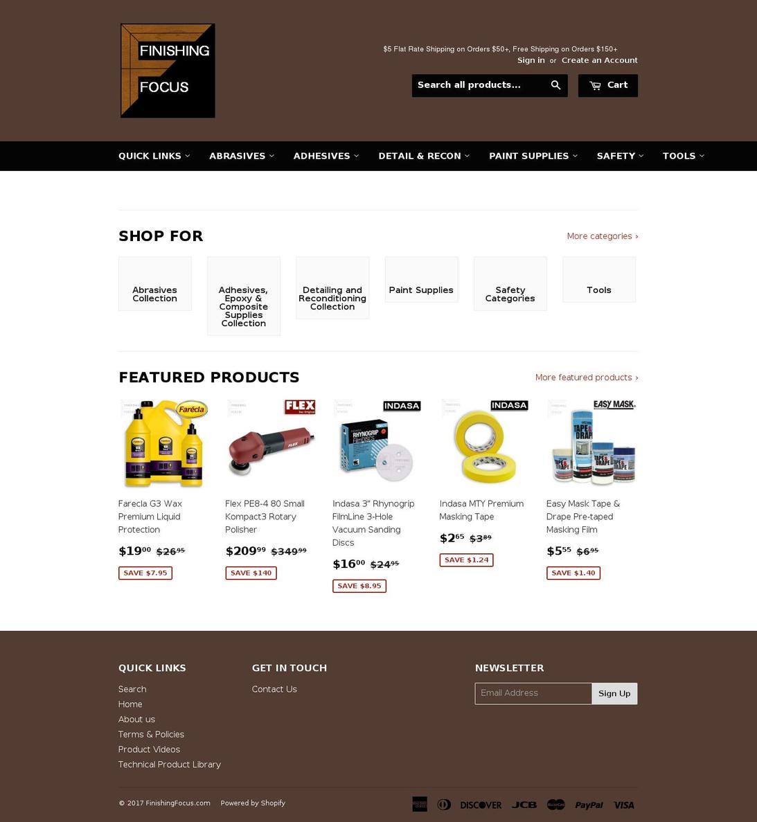finishingfocus.com shopify website screenshot