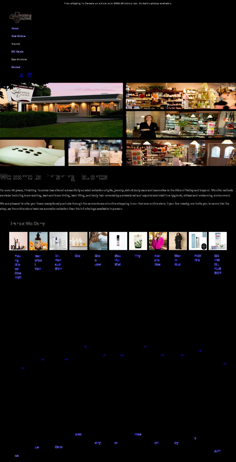 finishingtouches.ca shopify website screenshot