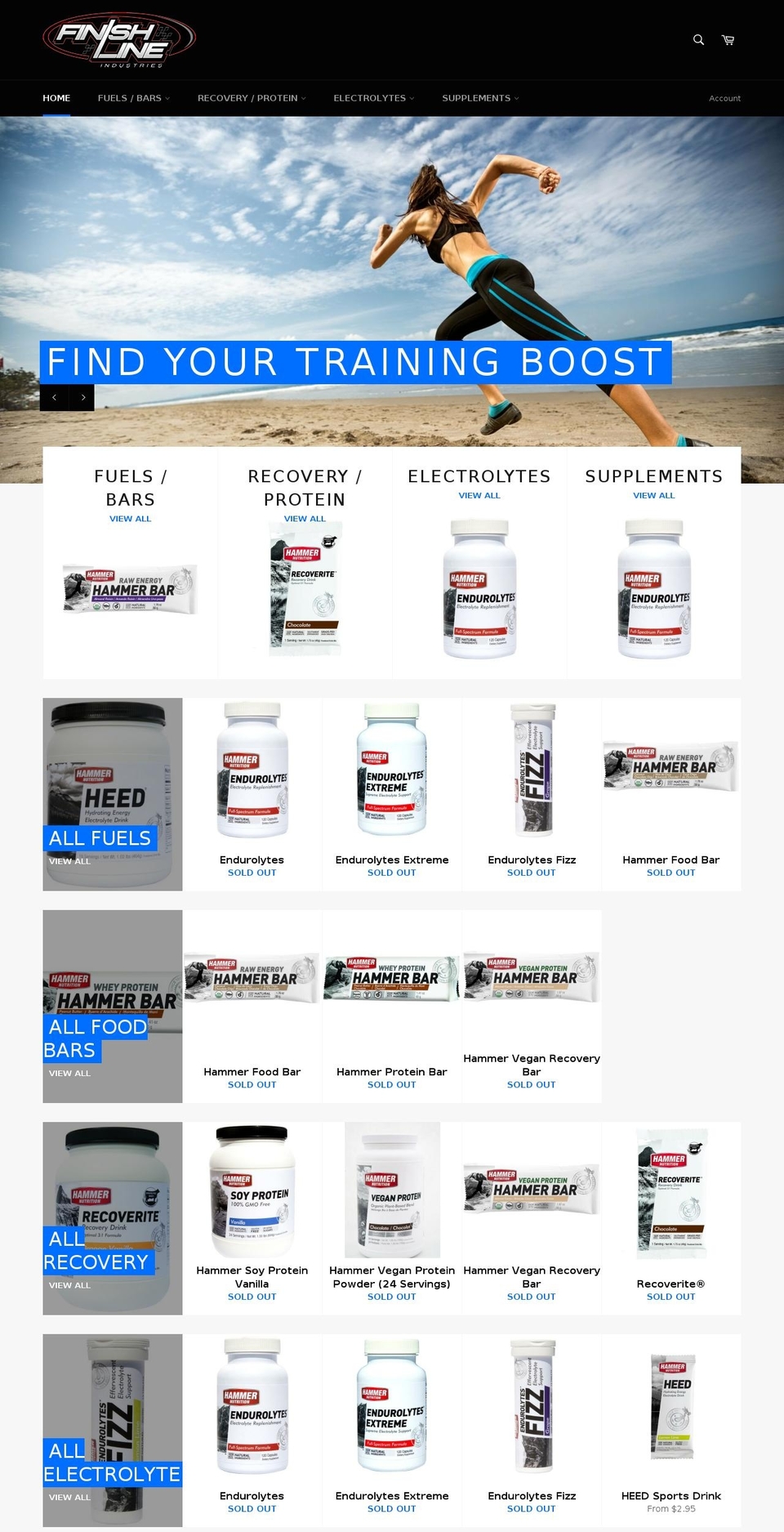 finishlineindustriesinc.com — Shopify storefront screenshot