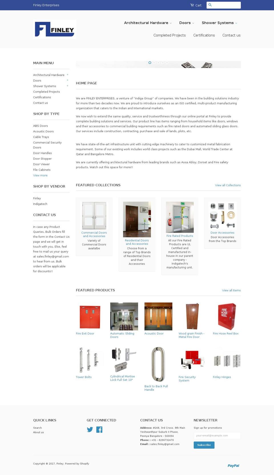 finleyarc.com shopify website screenshot