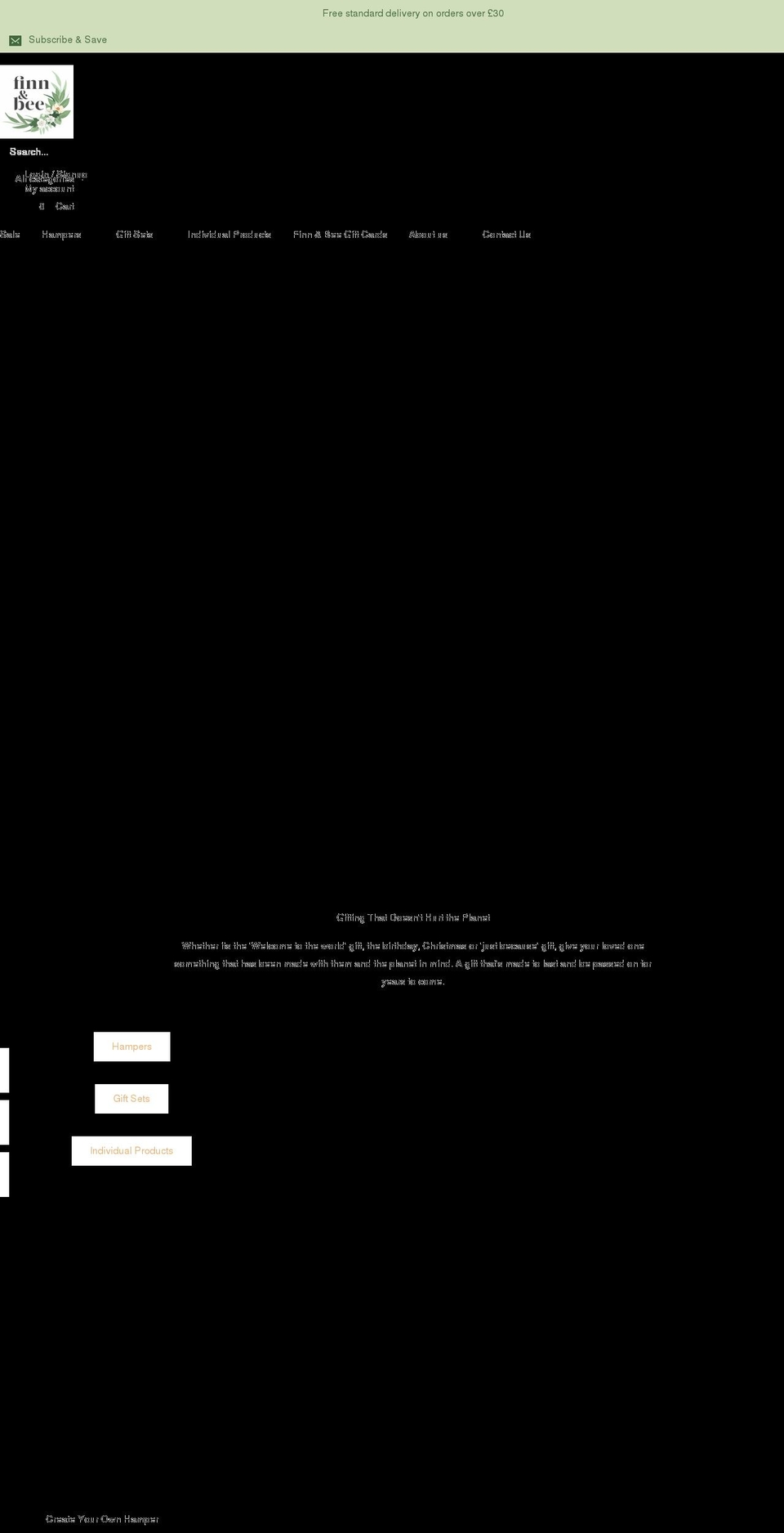 finnandbee.co.uk shopify website screenshot